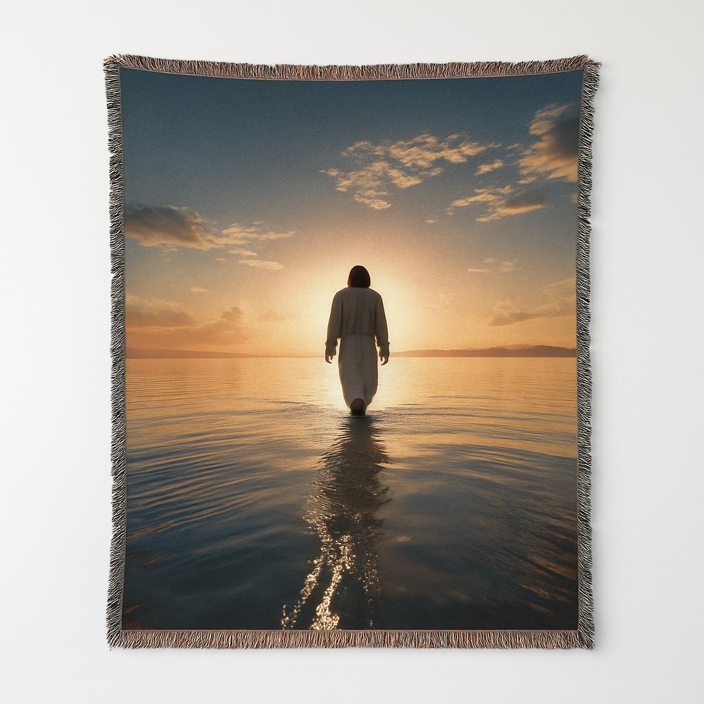 Handmade Christian Blanket - Walking on Water